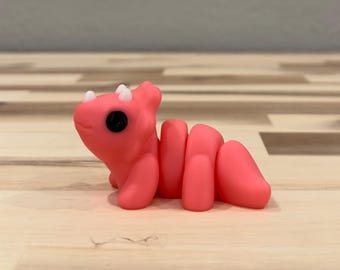 Juguete articulado Triceratops rosa Wiggly Pal - Impresión 3D