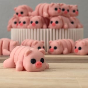 Knikspeeltje babyvarkentje – 3D-geprint flexi big, zintuiglijk bureauspeelgoed, leuk cadeau voor kinderen en volwassenen
