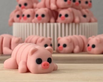 Articulated Baby Pig Fidget Toy – 3D Printed Flexi Piglet, Sensory Desk Toy, Cute Gift for Kids & Adults