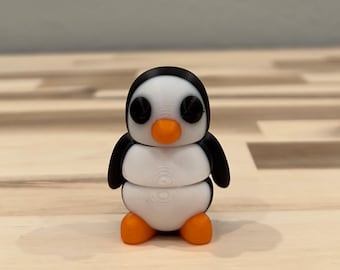 Baby Penguin Wiggly Pal - 3D Print Fidget Toy  - articulating animal