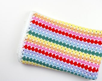 Striped Rainbow Baby Blanket Crochet PATTERN | Handmade Baby Shower Gift for Miracle Baby | Beginner Friendly Easy Present for Expecting Mom