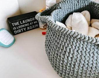 Easy Single Crochet Bulky Basket with Handles for Beginners | Quick Basket Bulky Yarn | PDF Pattern Download | Perfect for gifting