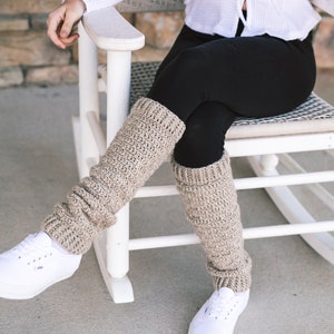 Slouchy Crochet Leg Warmers PATTERN Easy Beginner Friendly One Skein Project Legwarmers for Women Toddler Child Tall Ribbed Boot Cuffs image 2