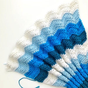 Enkelt Chevron-babyfilt-virkmönster | Enkel virkad babyfilt | Anpassad babyfilt | Presentidé för babyshower | Afghanskt babymönster i PDF-format bild 2