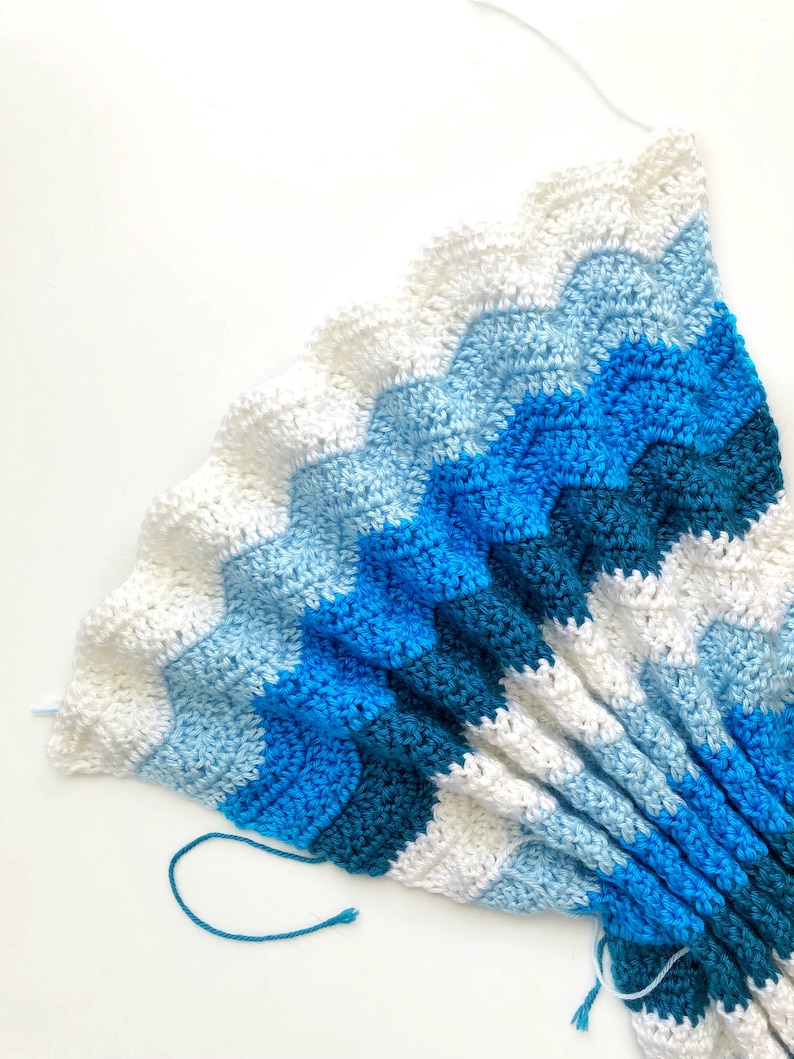 Enkelt Chevron-babyfilt-virkmönster | Enkel virkad babyfilt | Anpassad babyfilt | Presentidé för babyshower | Afghanskt babymönster i PDF-format bild 2