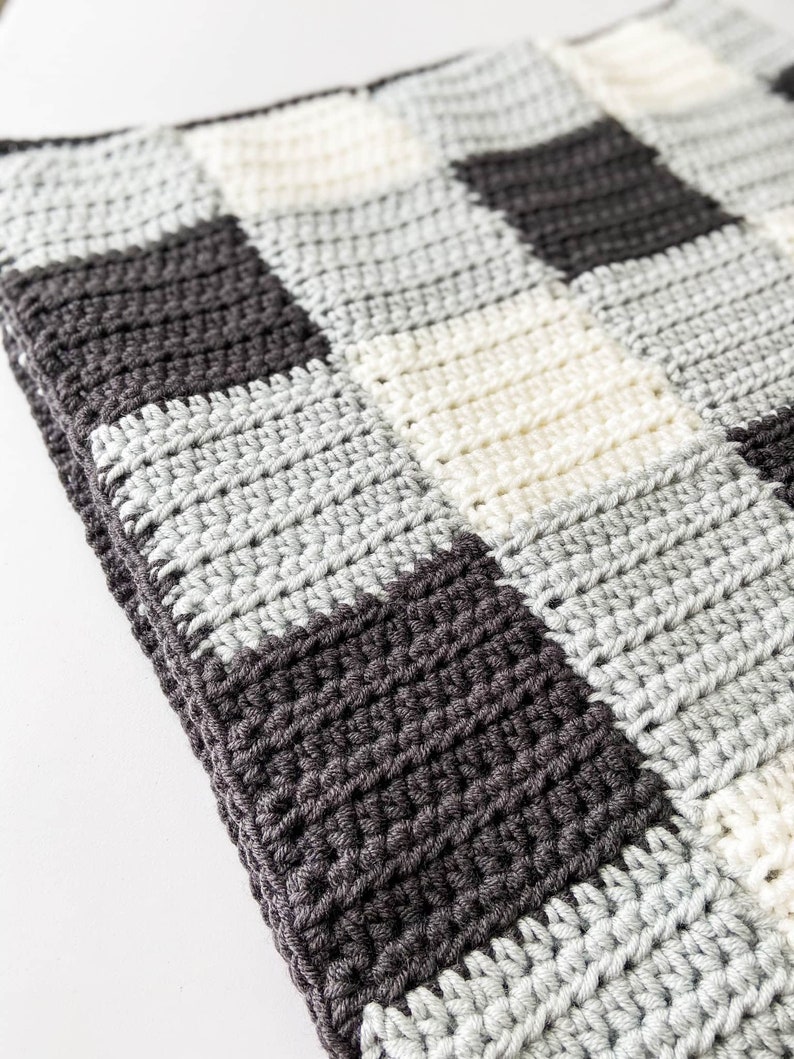 Cheaters Gingham Blanket Crochet PATTERN Chunky Afghan Throw Etsy