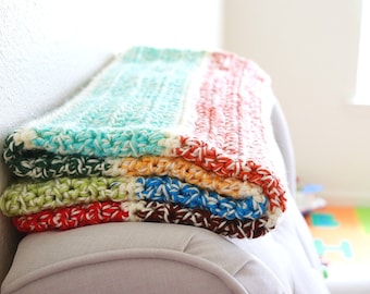 Double Strand Scrap Blanket Crochet PATTERN | Stash Busting Blanket | Colorful Stash Buster Baby Blanket | Quick Easy & Beginner Friendly