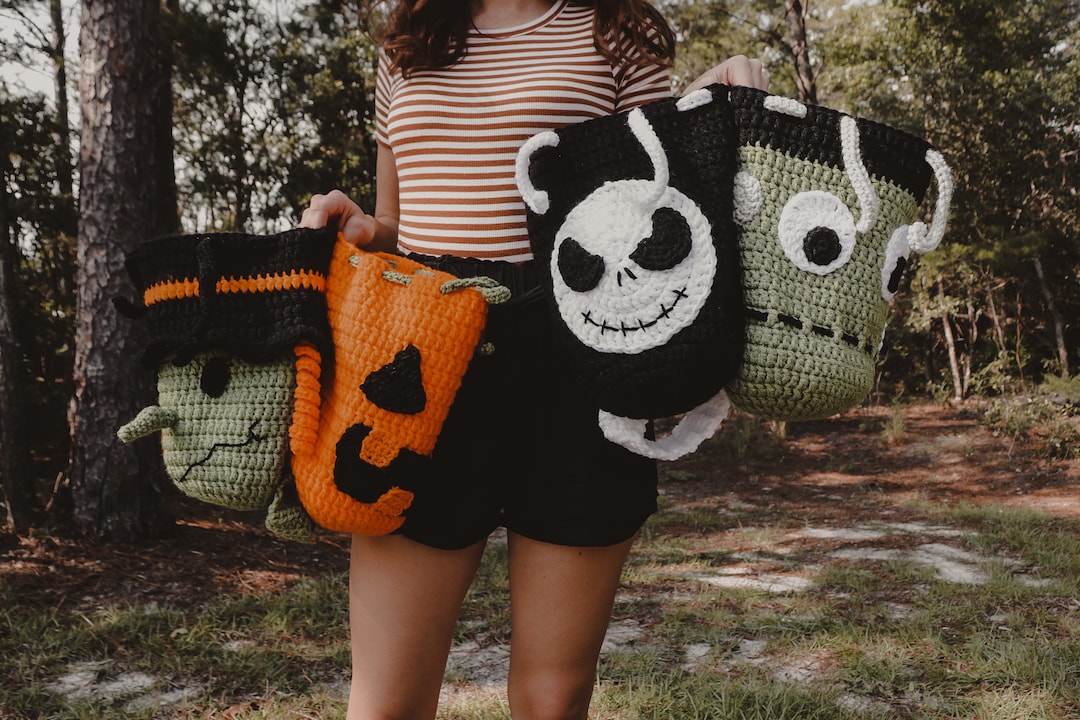Crochet Halloween Bag PATTERN BUNDLE SALE Trick or Treat Candy Bag