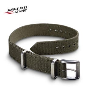 16mm Vintage Military Olive Drab Canvas Watch Strap OD#7 WWII A-11 A11 Hack