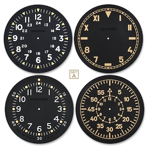 The Service Dial Coasters: SET-A (x4)  - Vintage Military Watch Dial Design Silicone