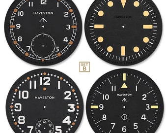 The Service Dial Coasters: SET-B (x4)  - Vintage Military Watch Dial Design Silicone