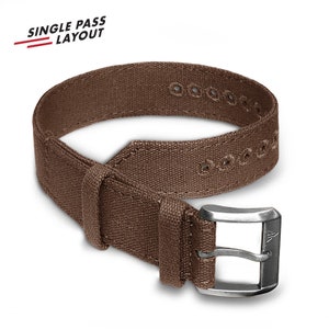 18 mm Vintage Militär braun Canvas Uhrenarmband WWII A-11 A11 Hack