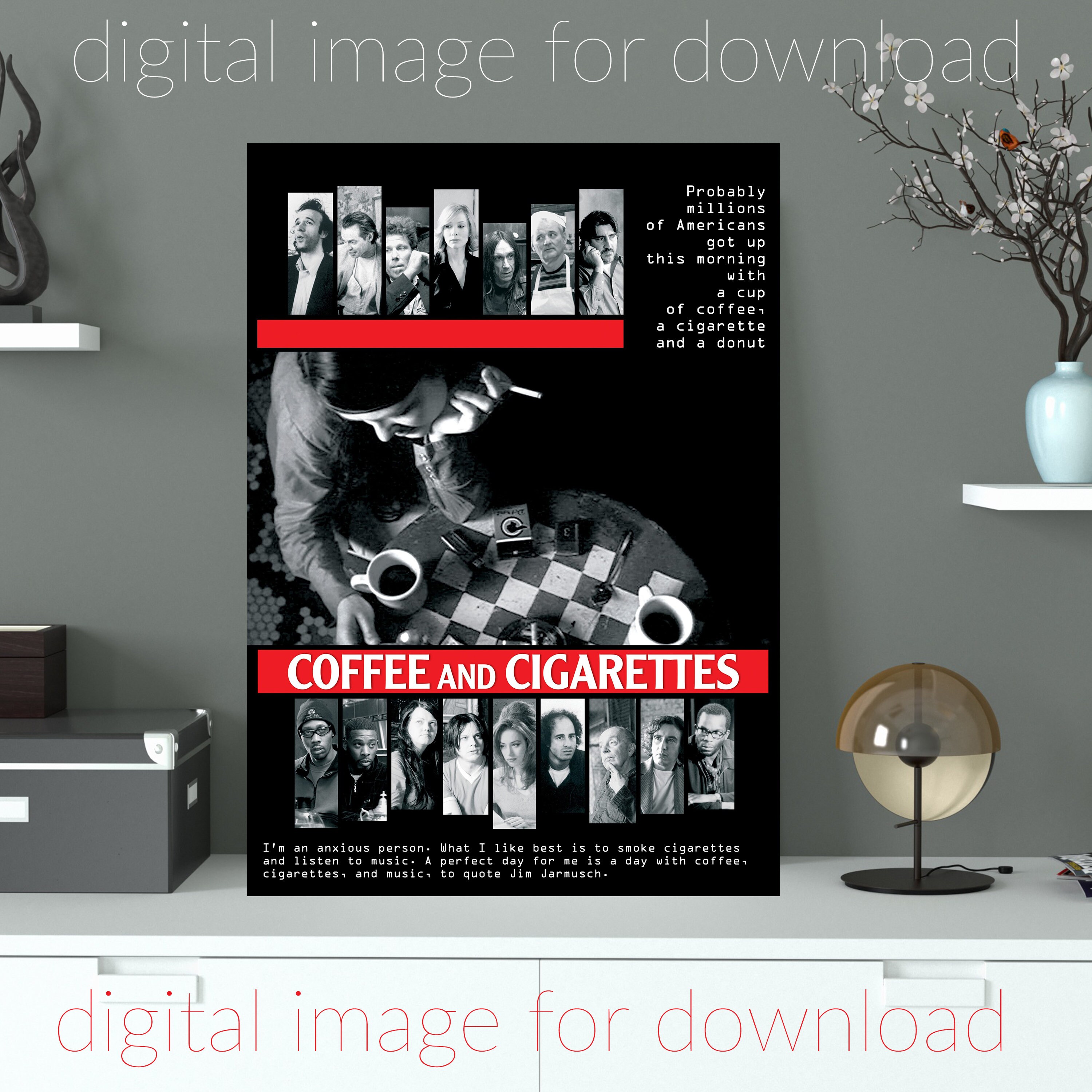 Coffee and Cigarettes, Film by Jim Jarmusch, Poster, Digital Image
