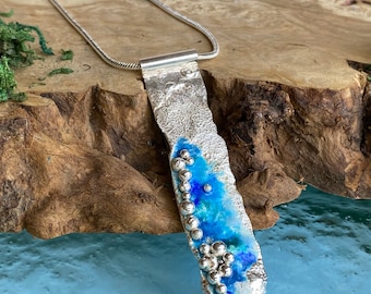 Sterling Silver & Enamel ‘Seascape’ Necklace