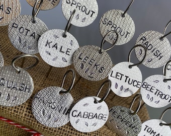 Veggie Markers / Vegetable Markers - Hand Stamped