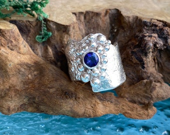 Sterling Silver & Iolite Rockpool Ring