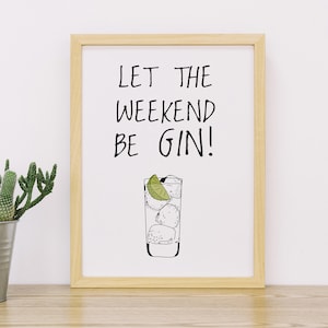 gin and tonic print, gin lover gift, funny wall printable, gin print, funny room print, cool last minute gift, gin and tonic gift,