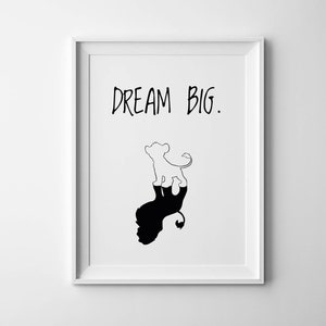 Dream big digital print, cute nursery print, motivational quote print image 3