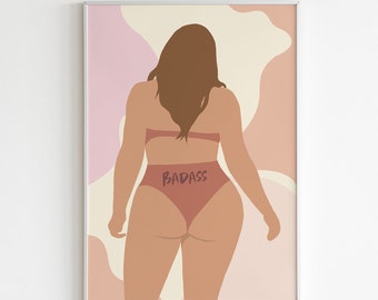 women body print, illustration art, printable art, gift for girlfriend