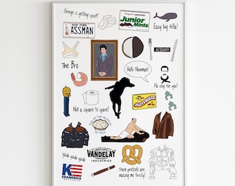 Seinfeld tv show print, Seinfeld digital print, Seinfeld tv show, downloadable poster, downloadable print