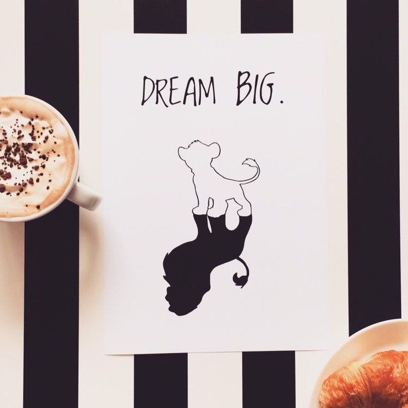Dream big digital print, cute nursery print, motivational quote print image 2