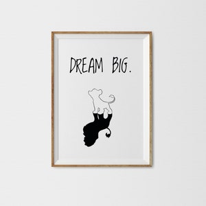 Dream big digital print, cute nursery print, motivational quote print image 7