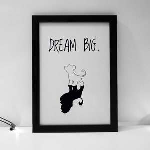 Dream big digital print, cute nursery print, motivational quote print image 4