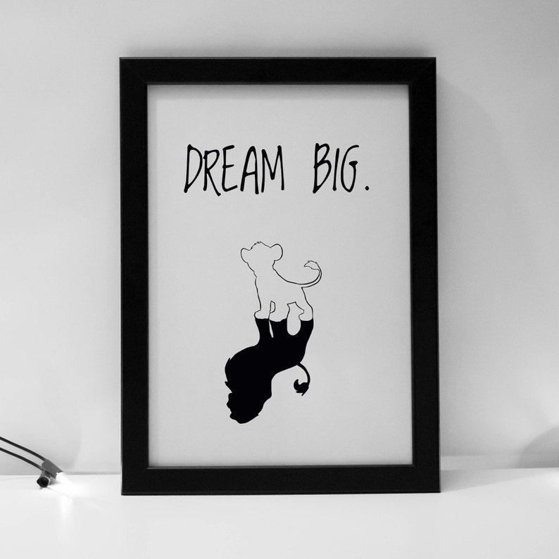Dream big digital print, cute nursery print, motivational quote print image 4