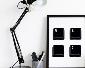 Be happy poster, perfect office decor