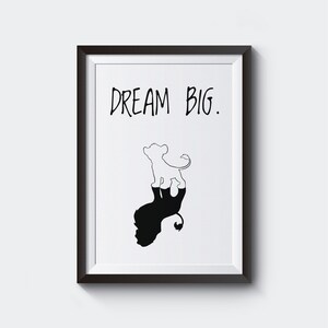 Dream big digital print, cute nursery print, motivational quote print image 6