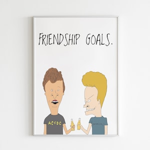 Beavis an Butthead, instant download, 90s print, gift for best friend, friendship print
