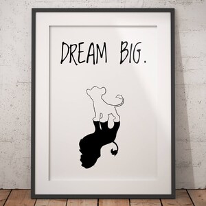 Dream big digital print, cute nursery print, motivational quote print image 5