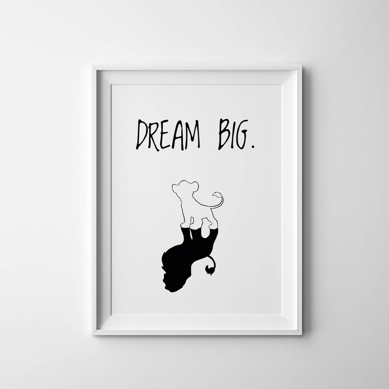 Dream big digital print, cute nursery print, motivational quote print image 3