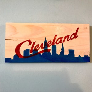 Cleveland Skyline Wood Sign