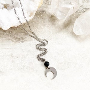 aromatherapy jewelry gift for her Crescent moon charm diffuser necklace accessories for essential oils necklace for essential oils