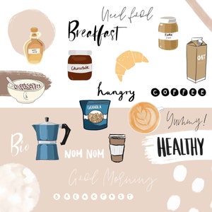 Instagram Story Sticker, Breakfast Story Sticker, Instagram Food Sticker, Instagram Story Sticker Food
