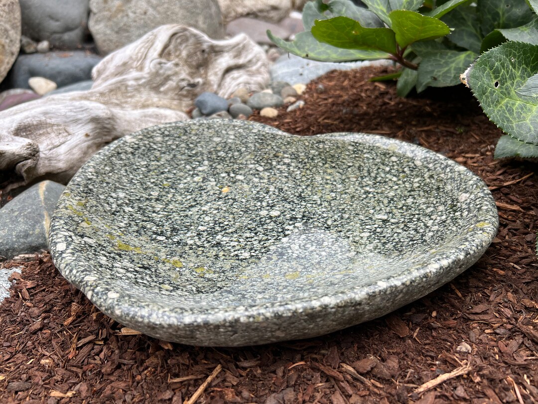 Granite Heart Shaped Bird Bath Etsy