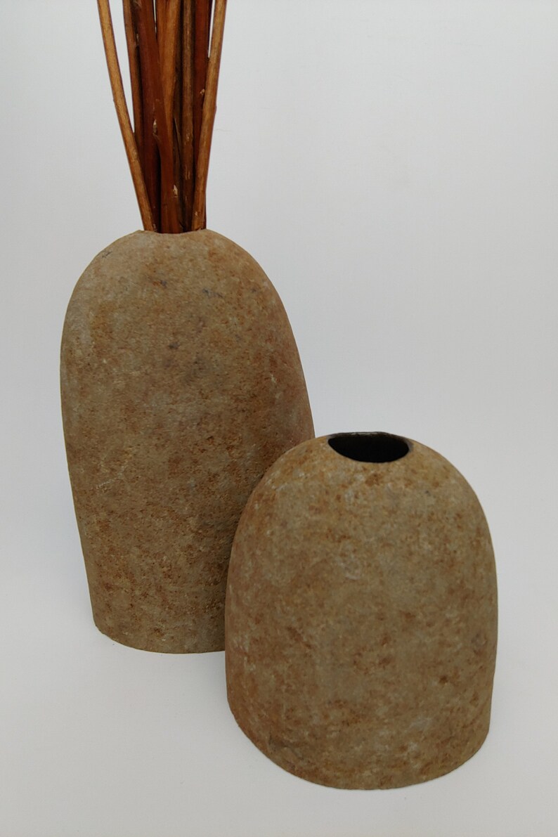 Beach Stone Vases Rustic Vases Rock Vases Etsy