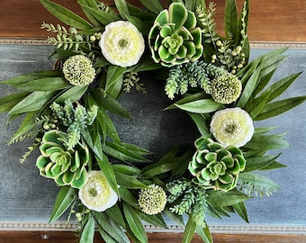 Green Succulent Wreath