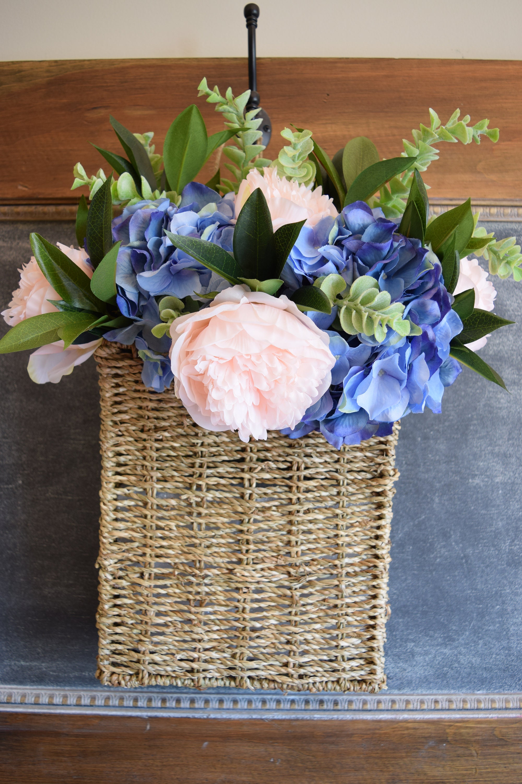 Spring Hanging Basket Front Door Decor