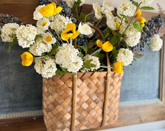 Snowball Hydrangea, Blueberry and Poppy Basket