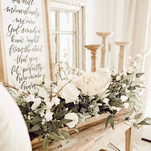 The Farmhouse Bowl, Flower Arrangement, Dough Bowl Centerpiece