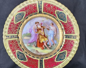 Royal Vienna Plate Diana Artemis Antique Bohemia Porcelain 1870