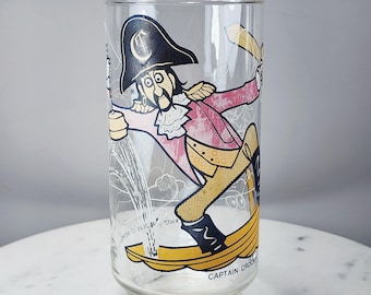 1977 McDonald and Captain Crook Glass | Vintage McDonald's Action Series Collectible Drinking Glass