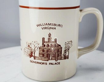 Vintage Yorktown Inn Williamsburg Virginia Souvenir Coffee Mug Colonial Travel Memorabilia