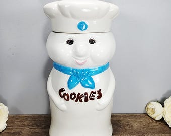 1973 Vintage Pillsbury Doughboy Cookie Jar | Ceramic Cookie Canister | Retro Kitchen Collectible