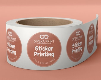 Personalized Glossy Round Stickers, Custom Roll Label Printing (51mm)