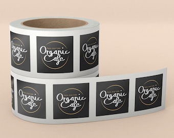 Custom Square Business Stickers with Logo | 55mm Square Product Labels, Box Seals, Sticker Sheets or Rolls