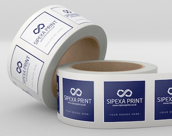 Custom Small Square Stickers for Business | 40mm Square Logo Labels, Product Packaging Seals, Roll or Sheet