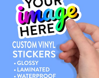 Custom Waterproof Vinyl Stickers, Gloss Laminated Die Cut Stickers, Weatherproof Logo Stickers, Custom Shape Decals